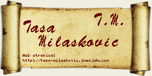 Tasa Milašković vizit kartica